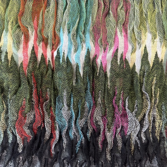 Accessories - Green Medina Rainbow Fringe Lightweight Scarf Women’s